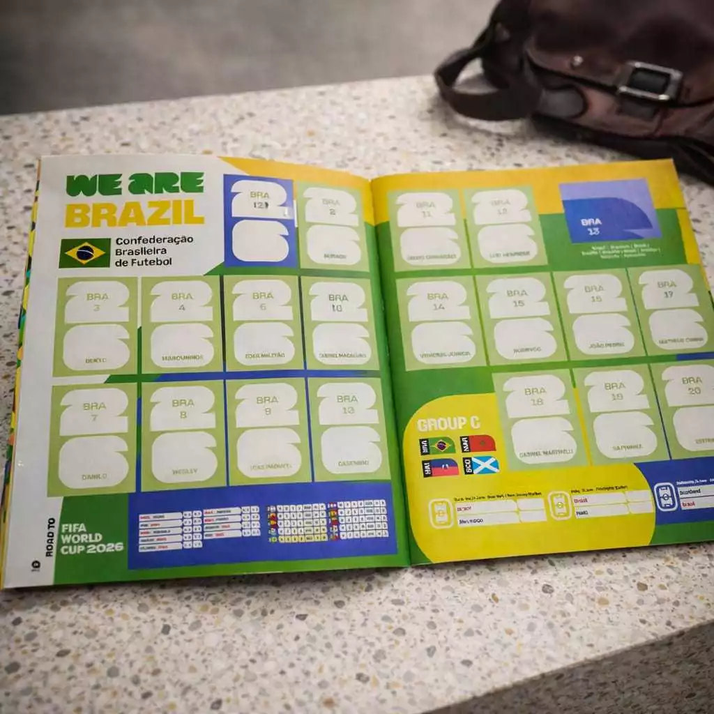 Kit Álbum Copa Do Mundo FIFA 2026 Brochura + 7/21/35/70 Figurinhas Pacotes Colecionáveis Originais