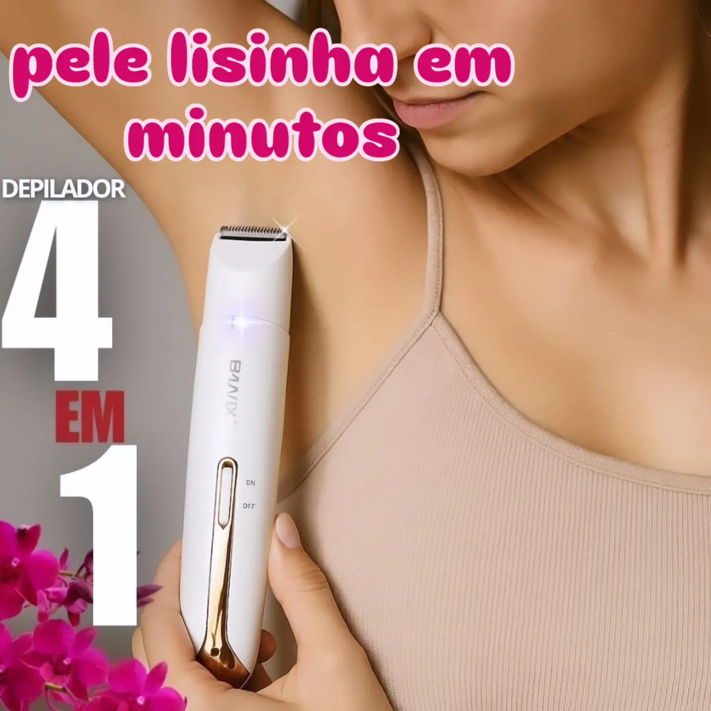 Depilador Elétrico Feminino 4 em 1 Barbeador Aparador de Pelos Corporais Nariz e Sobrancelhas Recarregável
